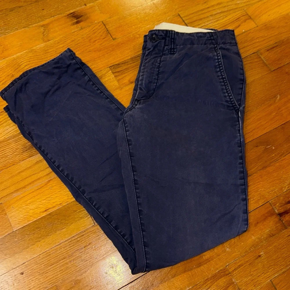 💥GAP KIDS BOYS NAVY BLUE LINED PANTS BOTTOMS 16 REG COTTON CHINO 2016 Collection - Picture 1 of 12